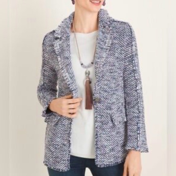 Chico's Jackets & Blazers - Chico's Textured Blue Blazer